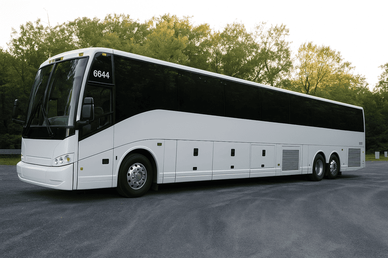 exterior of Charter Bus Rental Augusta coach bus